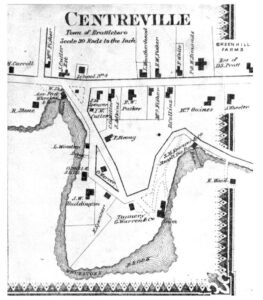 "Centreville" inset from 1869 Beers Map in Atlas of Windham County.
