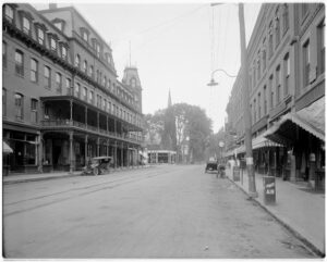 Main Street looking North c 1919 at Brooks House