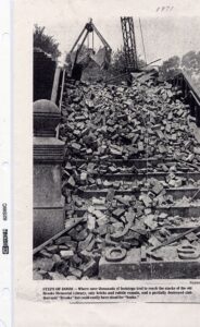 Original Brooks library destroyed, 1971